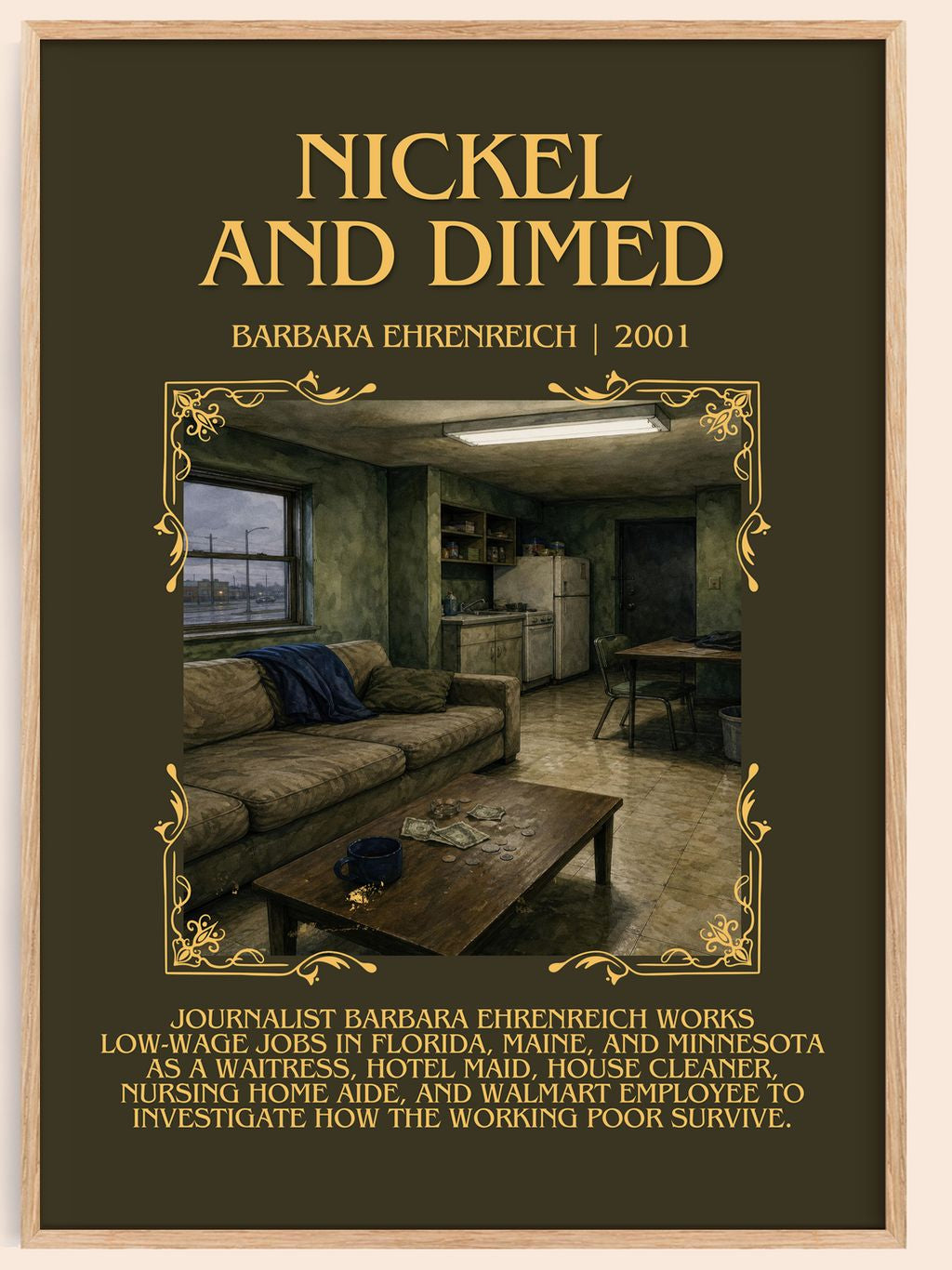 Nickel And Dimed Minimalist Book Poster by Barbara Ehrenreich – book poster