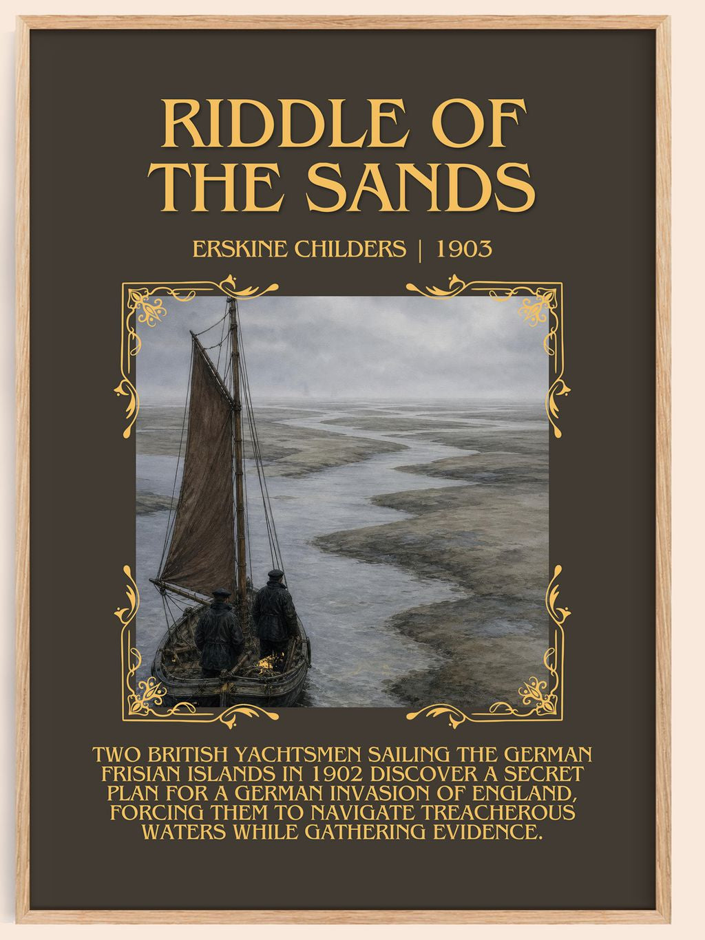 Riddle of the Sands Minimalist Book Poster by Erskine Childers – book poster