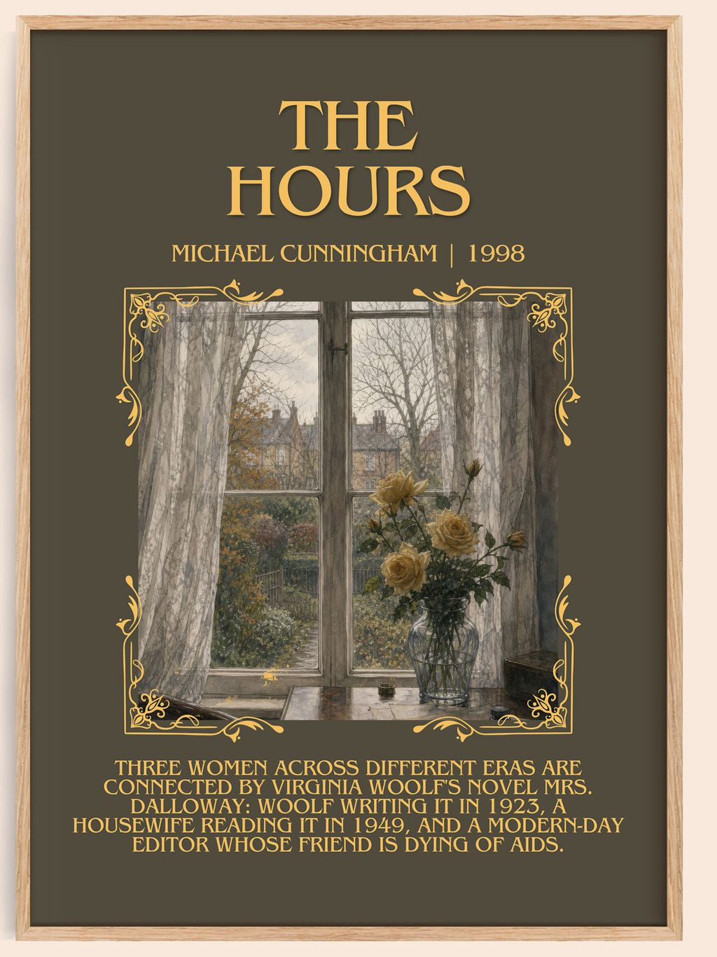 The Hours Minimalist Book Poster by Michael Cunningham – book poster