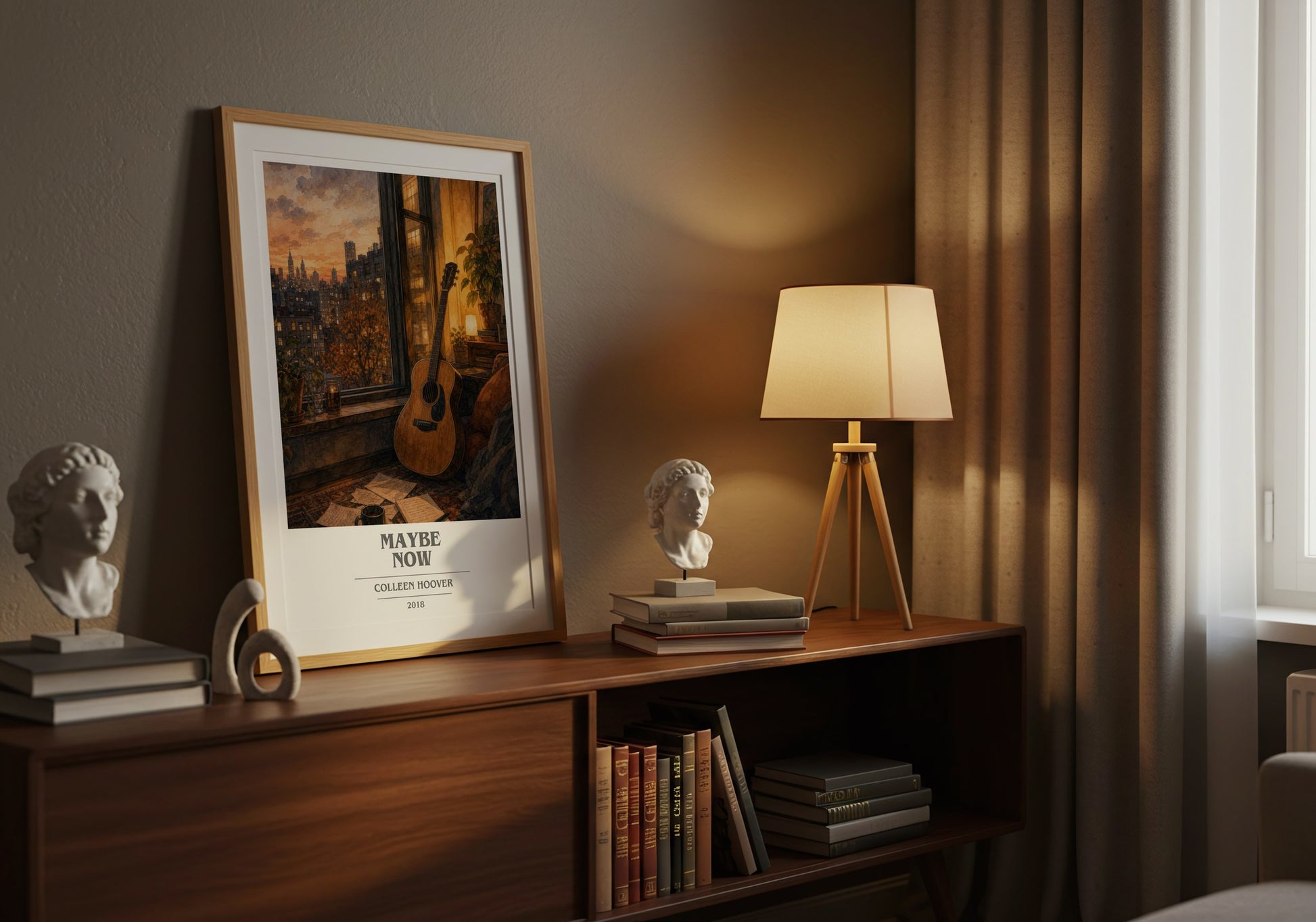Maybe Now book cover book poster framed on wall – contemporary fiction wall art