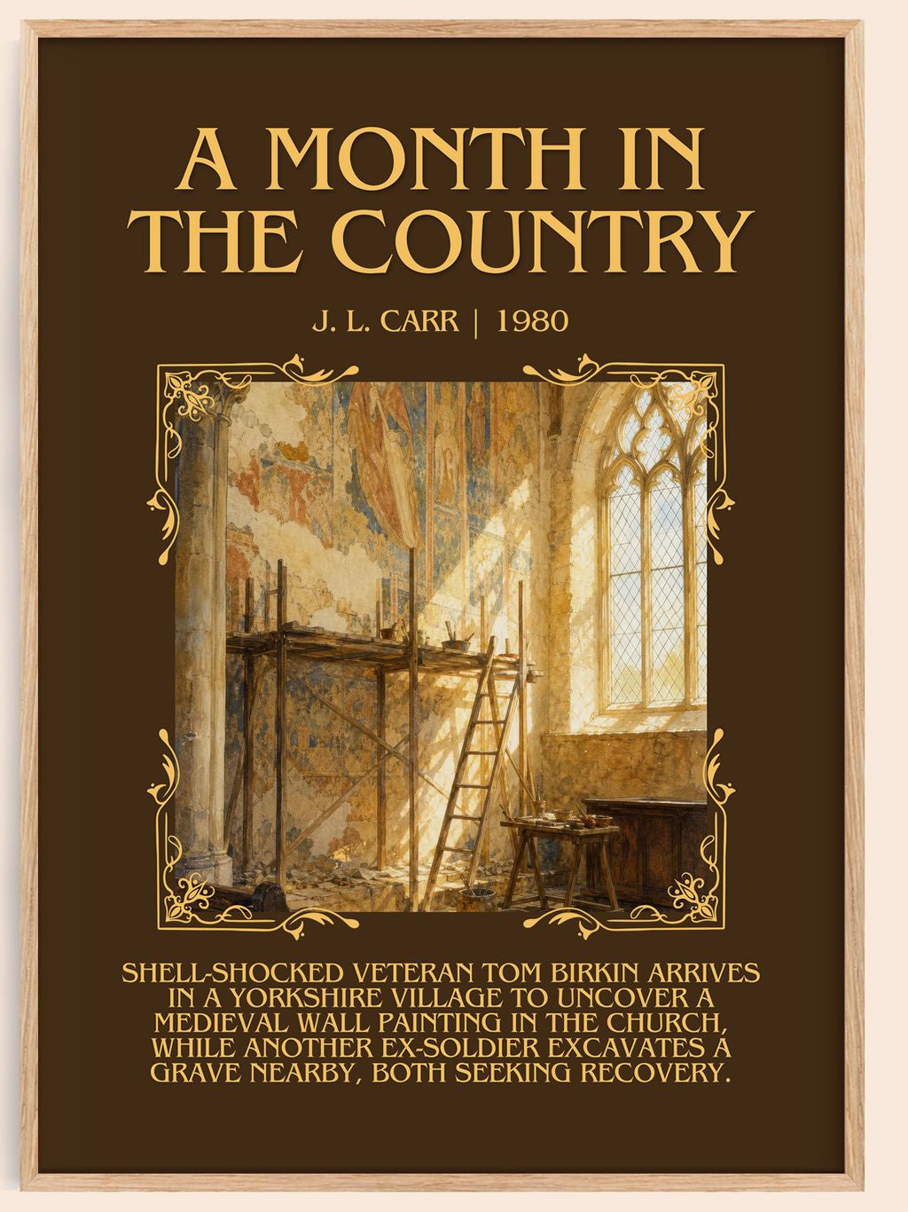 A Month In The Country Minimalist Book Poster by J. L. Carr – book poster