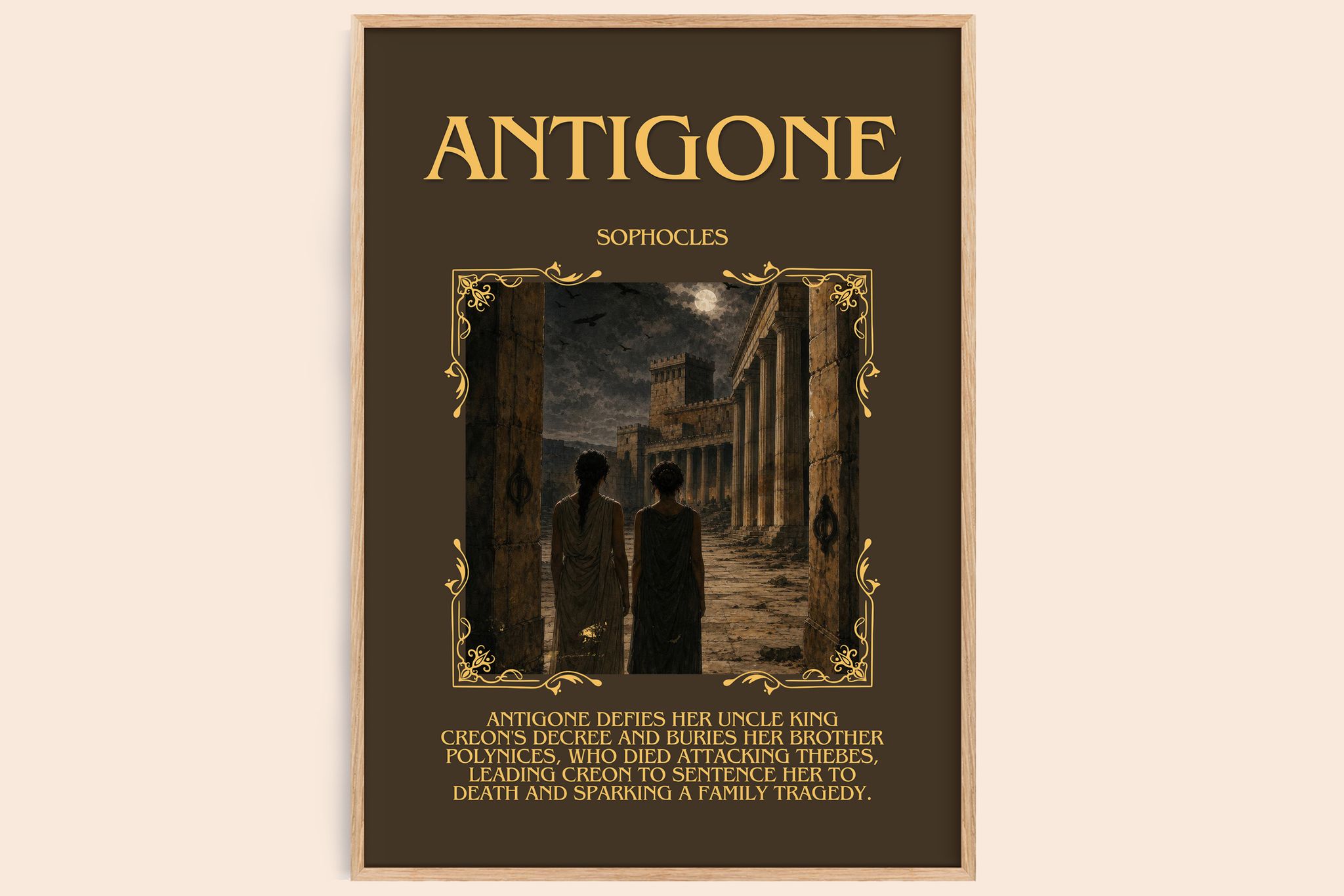 Antigone Minimalist Book Poster by Sophocles