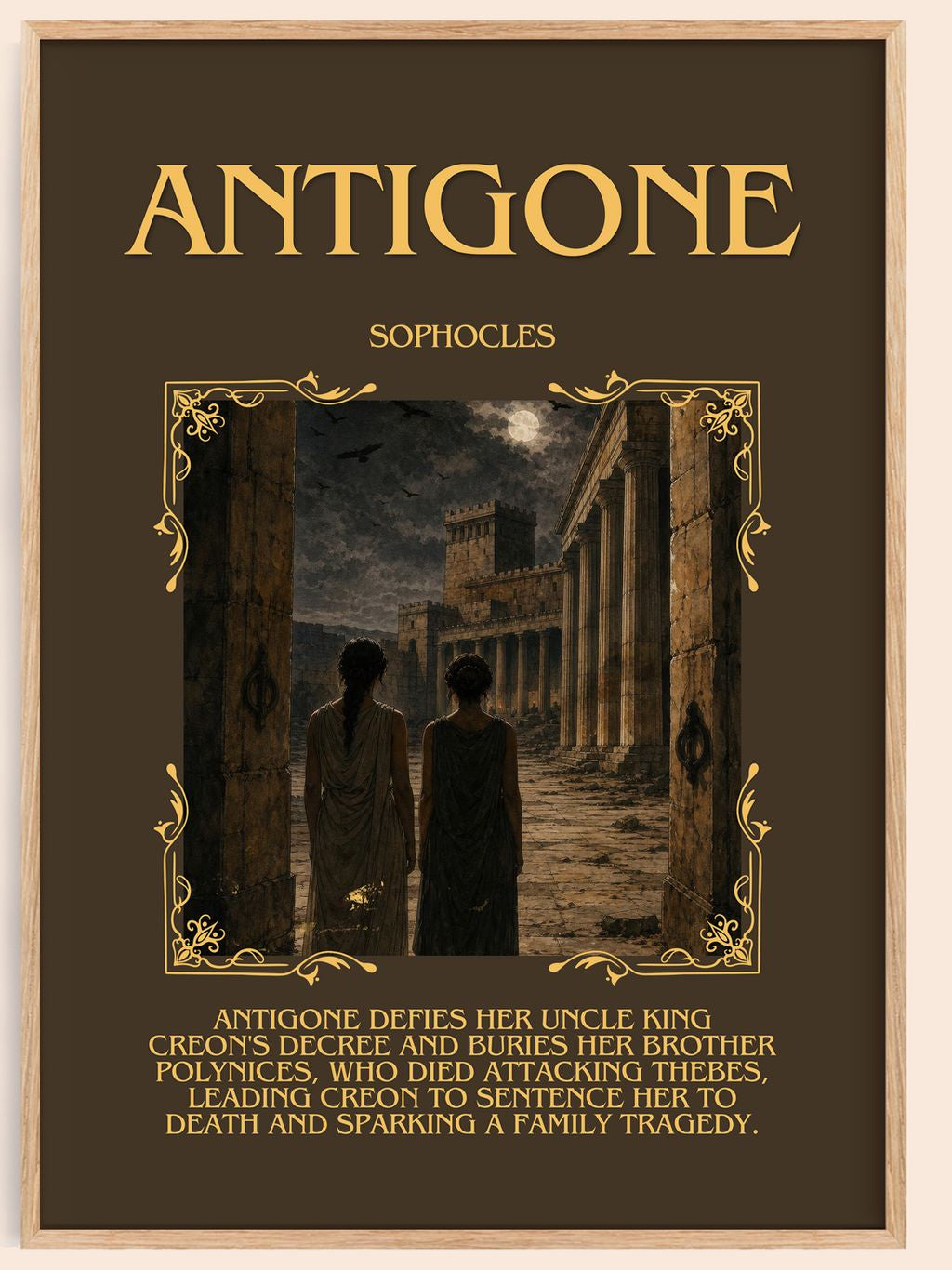 Antigone Minimalist Book Poster by Sophocles – book poster