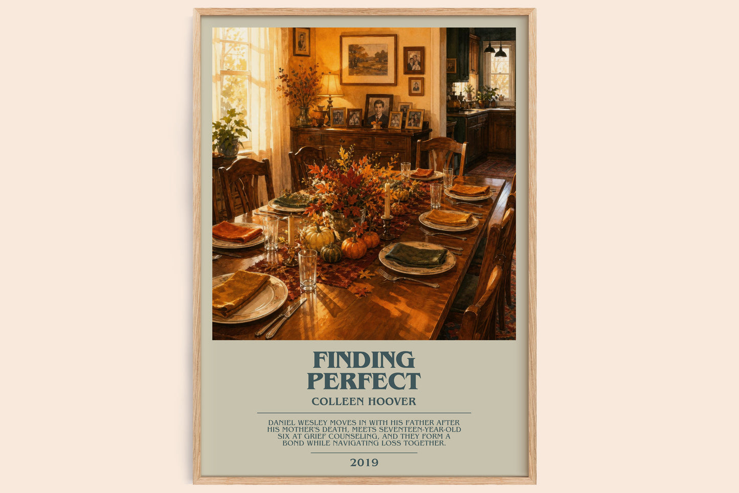 Finding Perfect bookish book poster by Colleen Hoover – framed literary art print