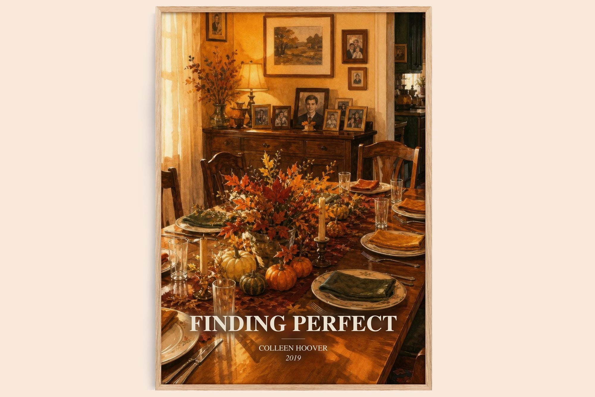 Finding Perfect watercolour book poster by Colleen Hoover – framed literary art print