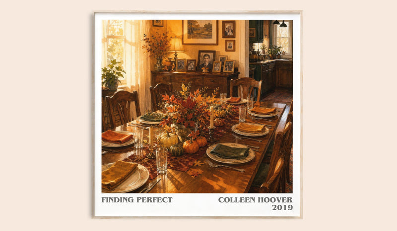 Finding Perfect literary book poster by Colleen Hoover – framed literary art print