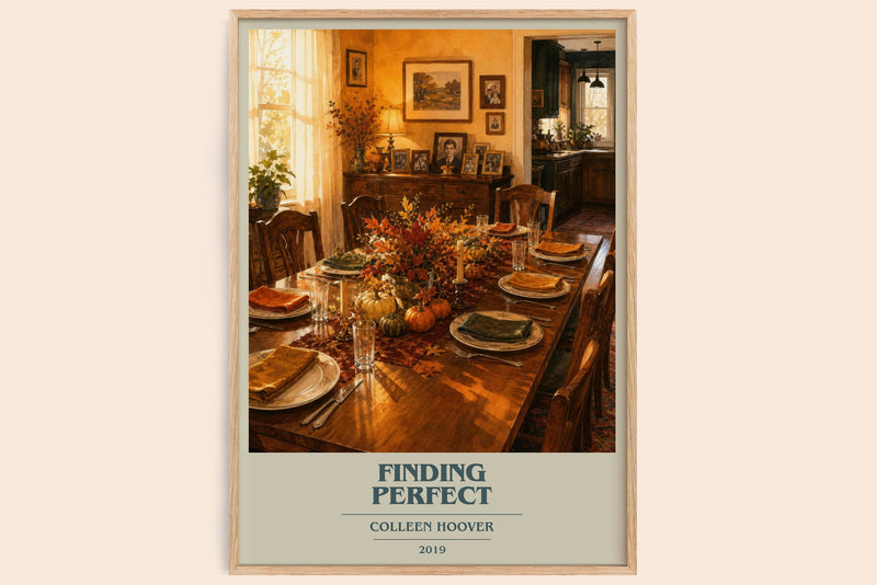 Finding Perfect book cover book poster by Colleen Hoover – framed literary art print