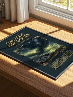 Salvage the Bones Minimalist Book Poster by Jesmyn Ward – print on a sunlit desk