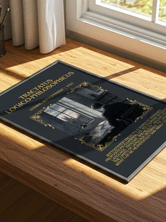 Tractatus Logico-Philosophicus Minimalist Book Poster by Ludwig Wittgenstein – print on a sunlit desk