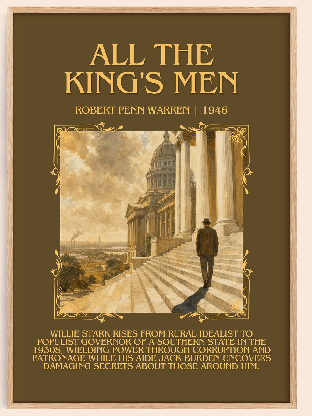 All the King's Men Minimalist Book Poster by Robert Penn Warren – book poster