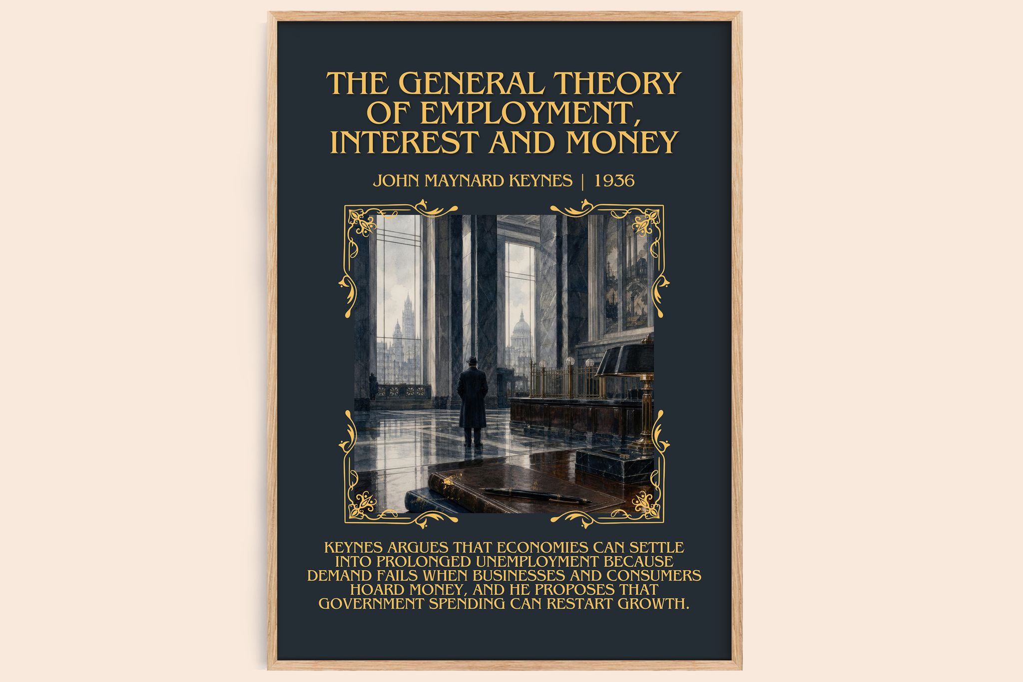 The General Theory of Employment, Interest and Money Minimalist Book Poster by John Maynard Keynes
