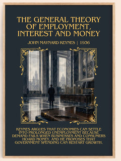The General Theory of Employment, Interest and Money Minimalist Book Poster by John Maynard Keynes – book poster