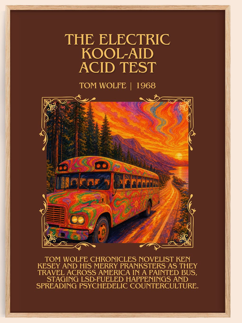 The Electric Kool-Aid Acid Test Minimalist Book Poster by Tom Wolfe – book poster