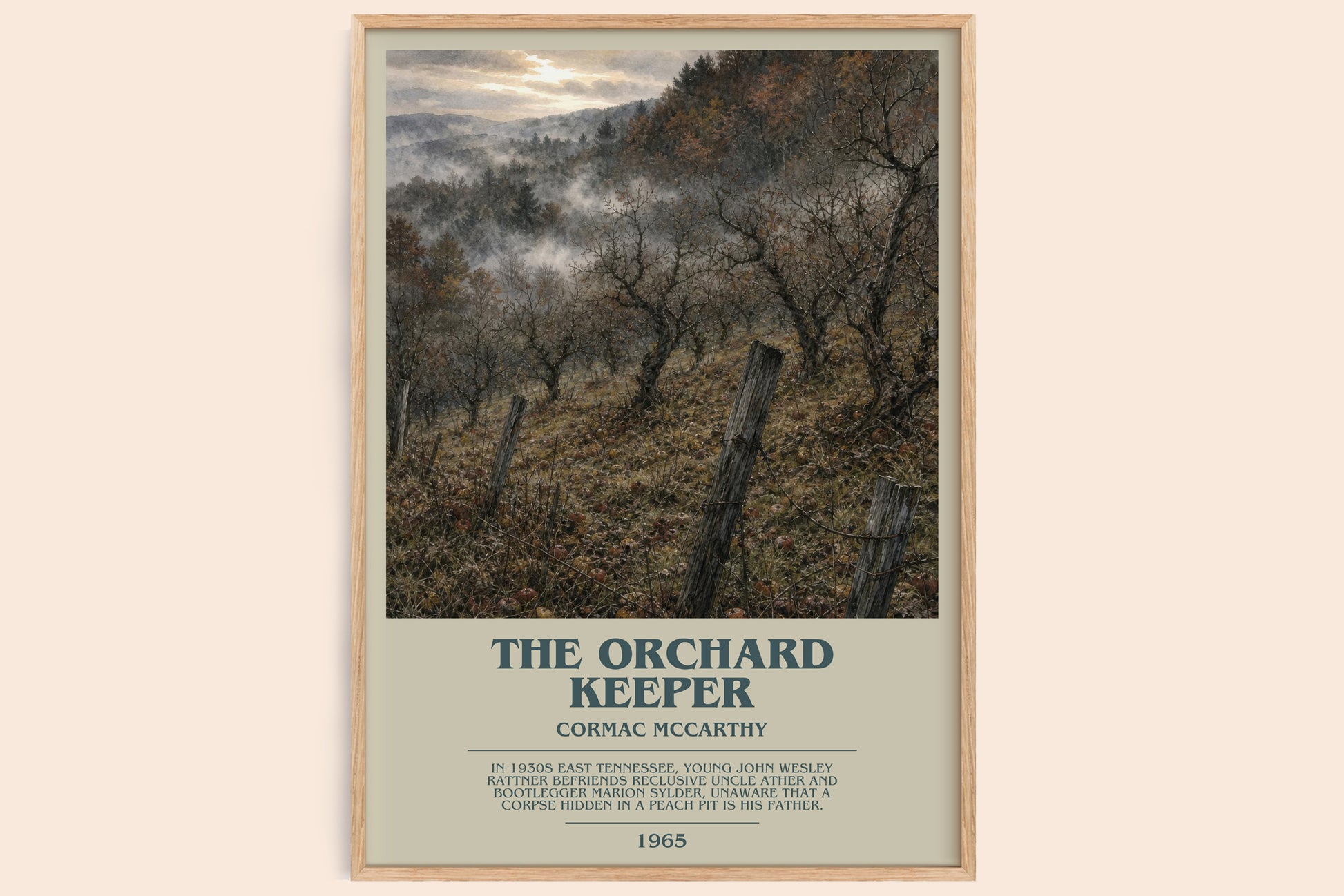 The Orchard Keeper bookish book poster by Cormac Mccarthy – framed literary art print