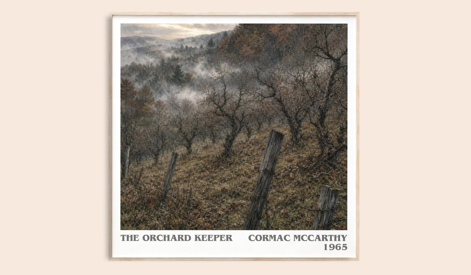 The Orchard Keeper literary book poster by Cormac Mccarthy – framed literary art print