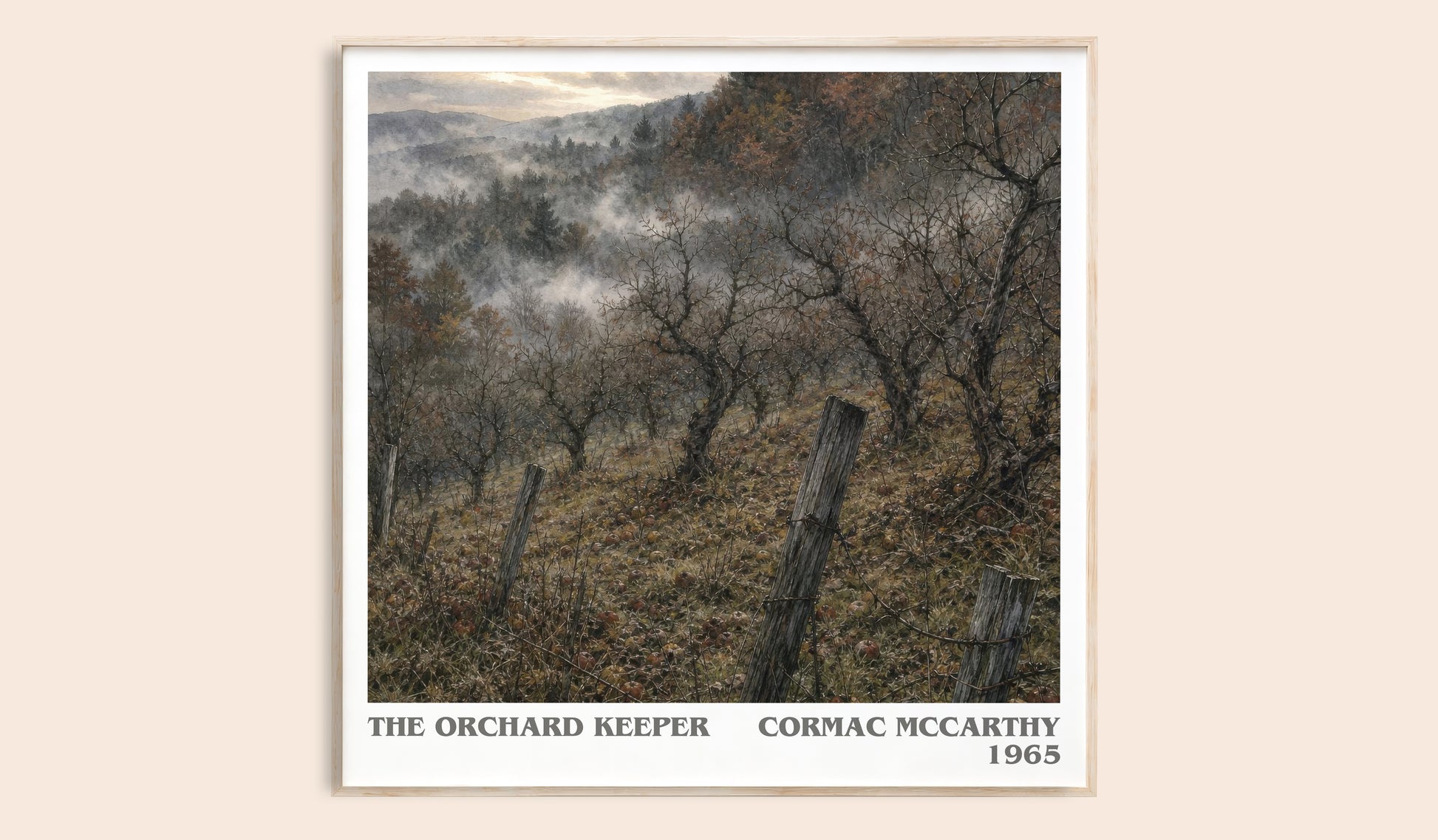 The Orchard Keeper literary book poster by Cormac Mccarthy – framed literary art print