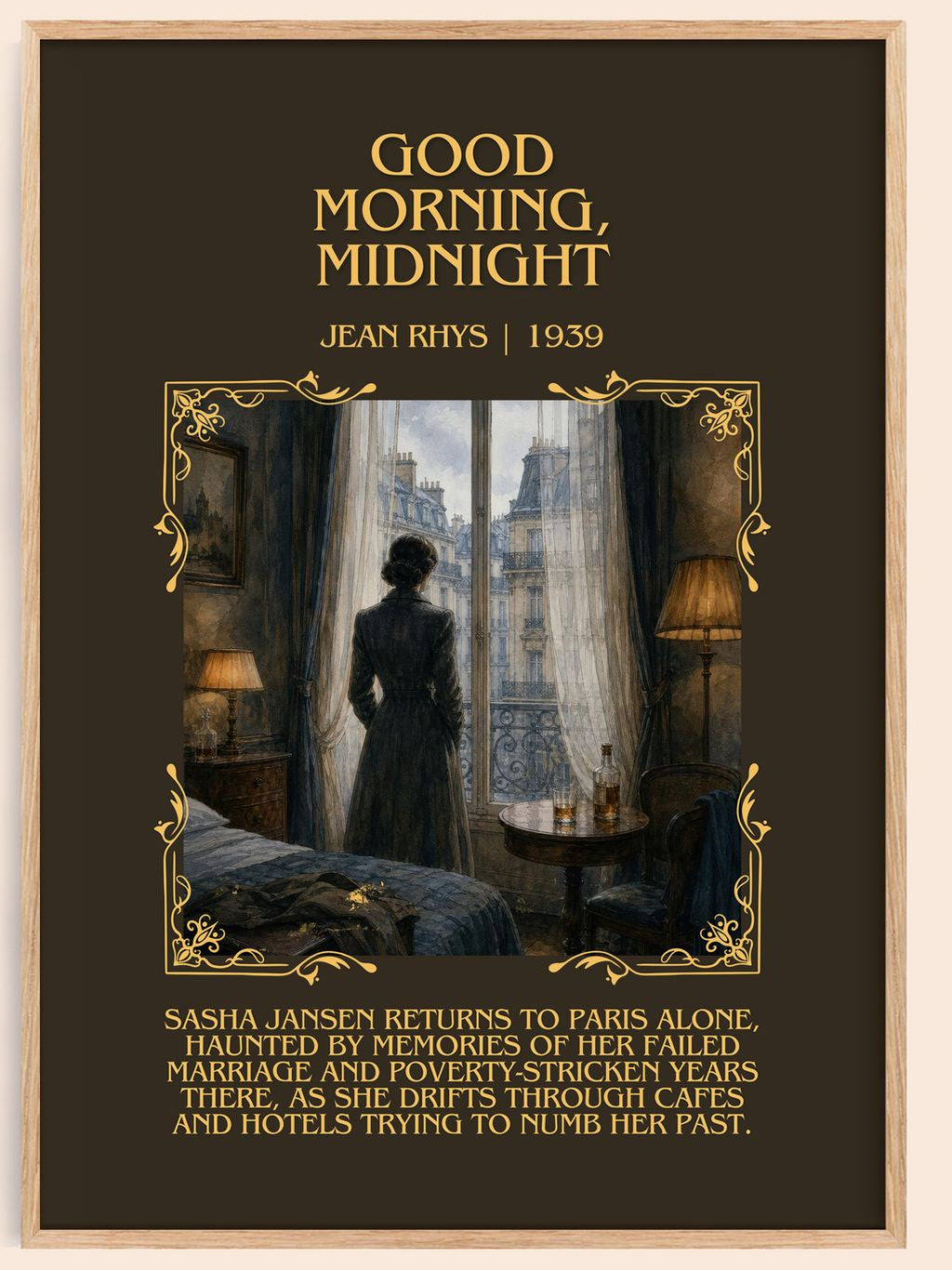 Good Morning, Midnight Minimalist Book Poster by Jean Rhys – book poster