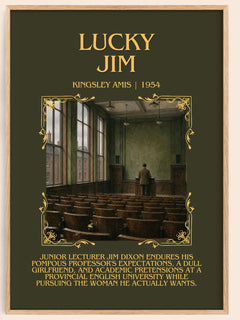 Lucky Jim Minimalist Book Poster by Kingsley Amis – book poster