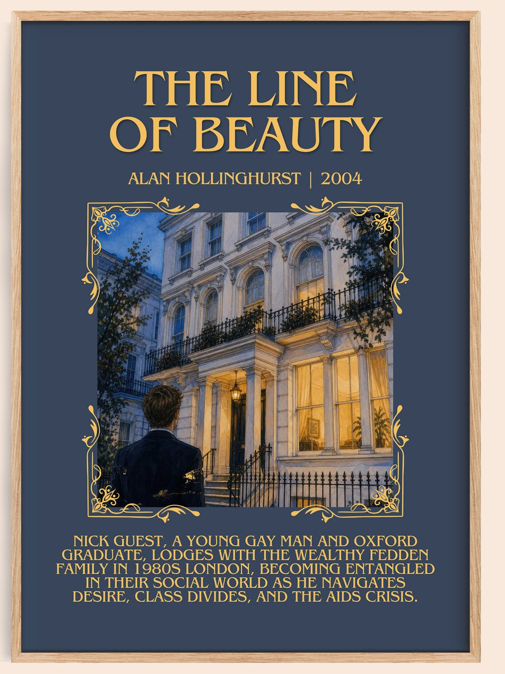 The Line of Beauty Minimalist Book Poster by Alan Hollinghurst – book poster