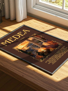 Medea Minimalist Book Poster by Euripides – print on a sunlit desk