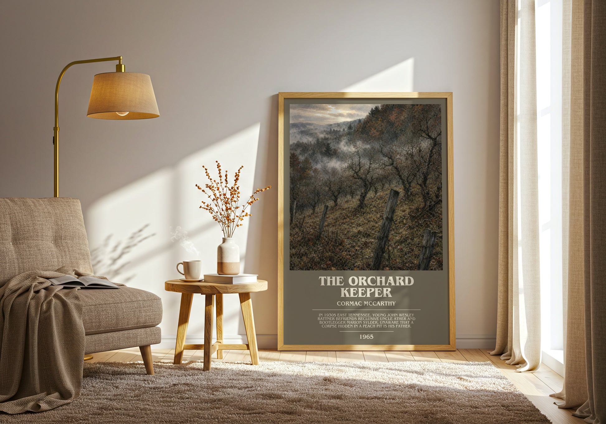 The Orchard Keeper bookish print on bookshelf – Cormac Mccarthy fan gift
