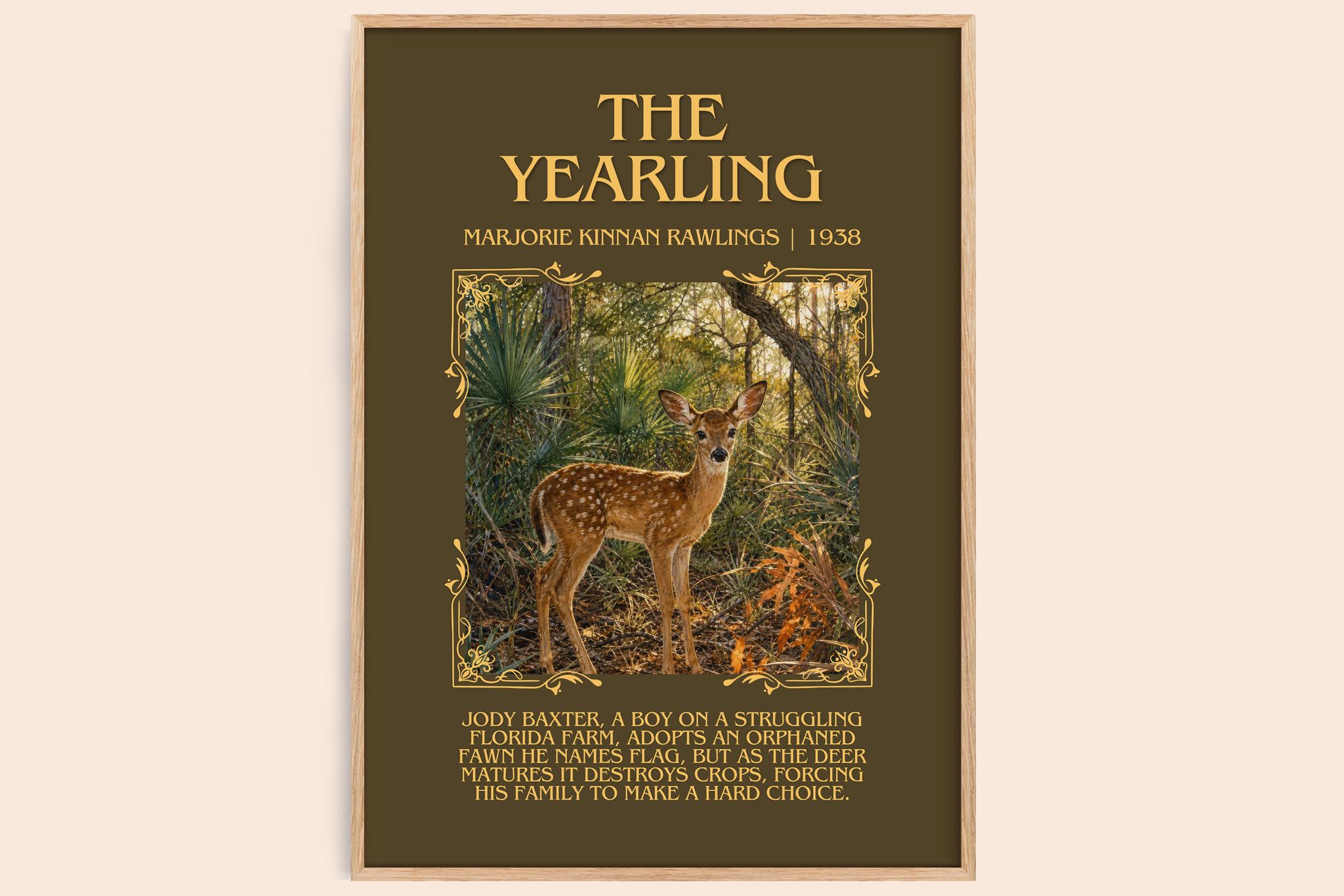 The Yearling Minimalist Book Poster by Marjorie Kinnan Rawlings