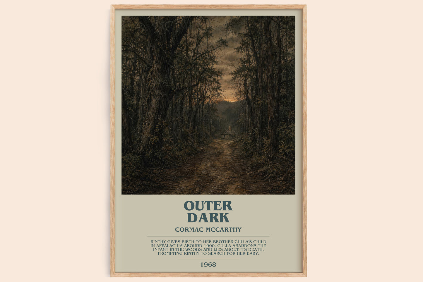 Outer Dark bookish book poster by Cormac Mccarthy – framed literary art print