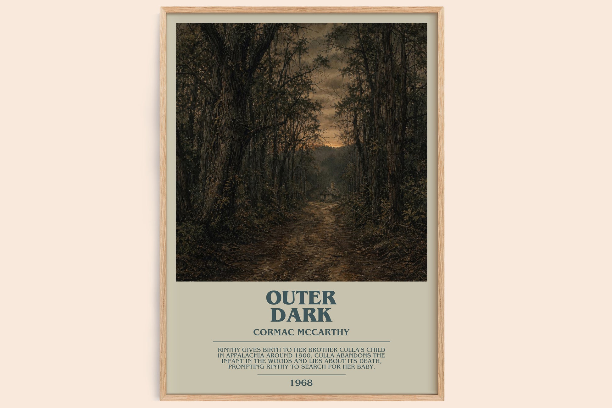 Outer Dark bookish book poster by Cormac Mccarthy – framed literary art print