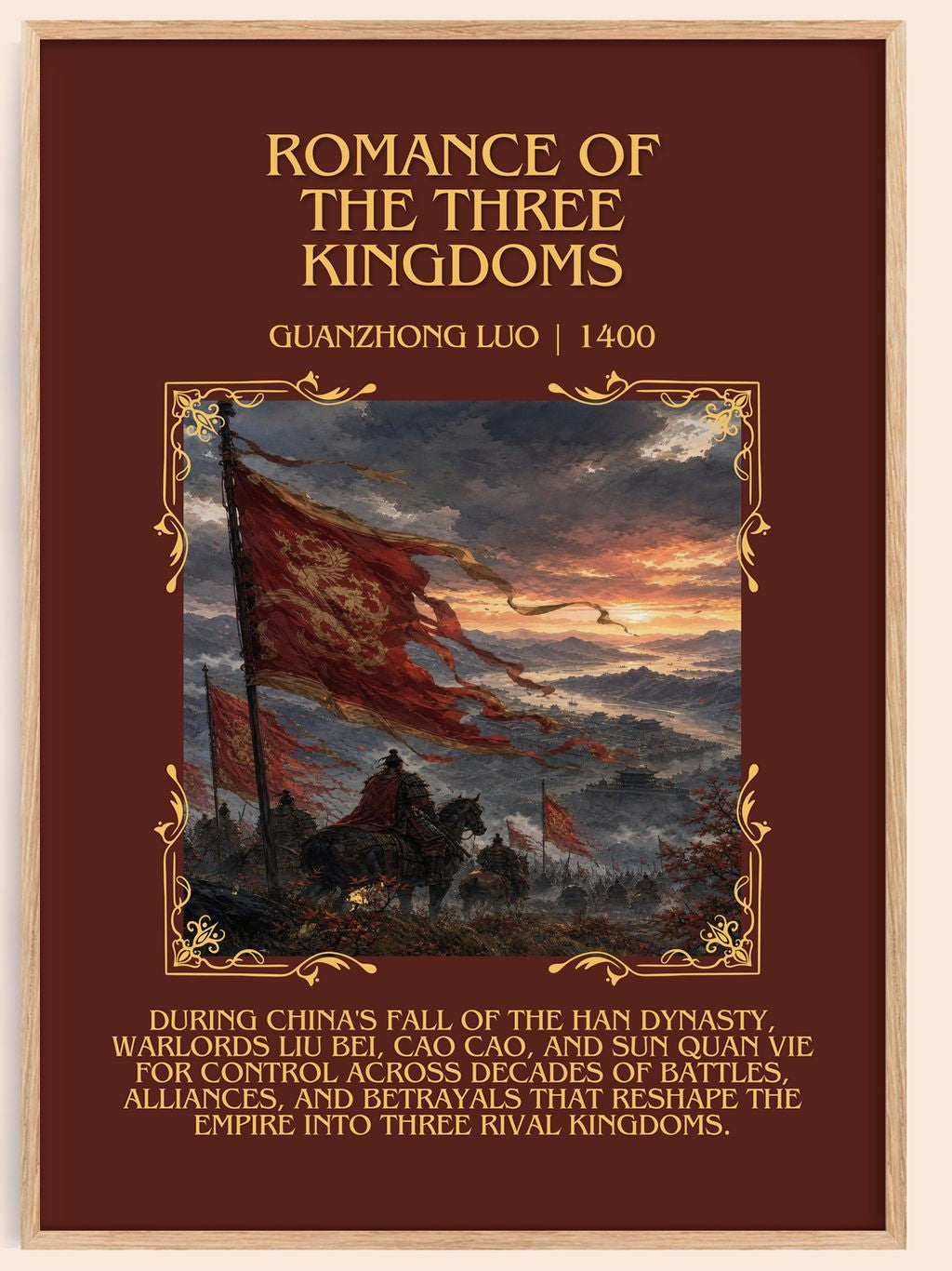 Romance of the Three Kingdoms Minimalist Book Poster by Guanzhong Luo – book poster