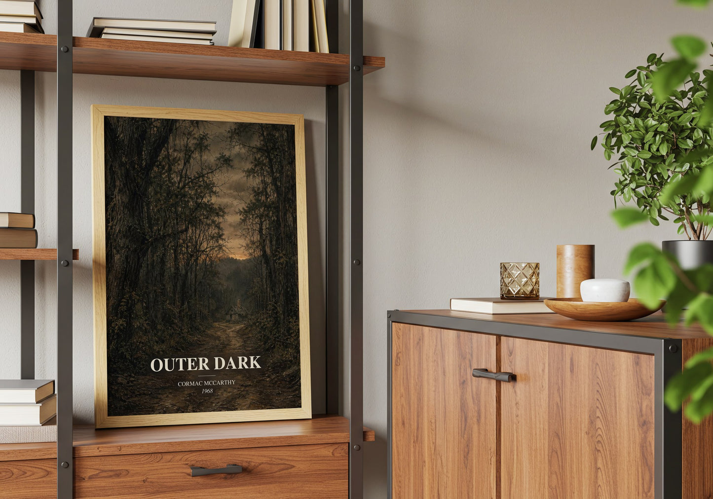 Outer Dark book watercolour illustration paper finish options – matte satin gloss