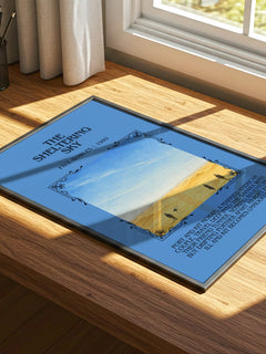 The Sheltering Sky Minimalist Book Poster by Paul Bowles – print on a sunlit desk