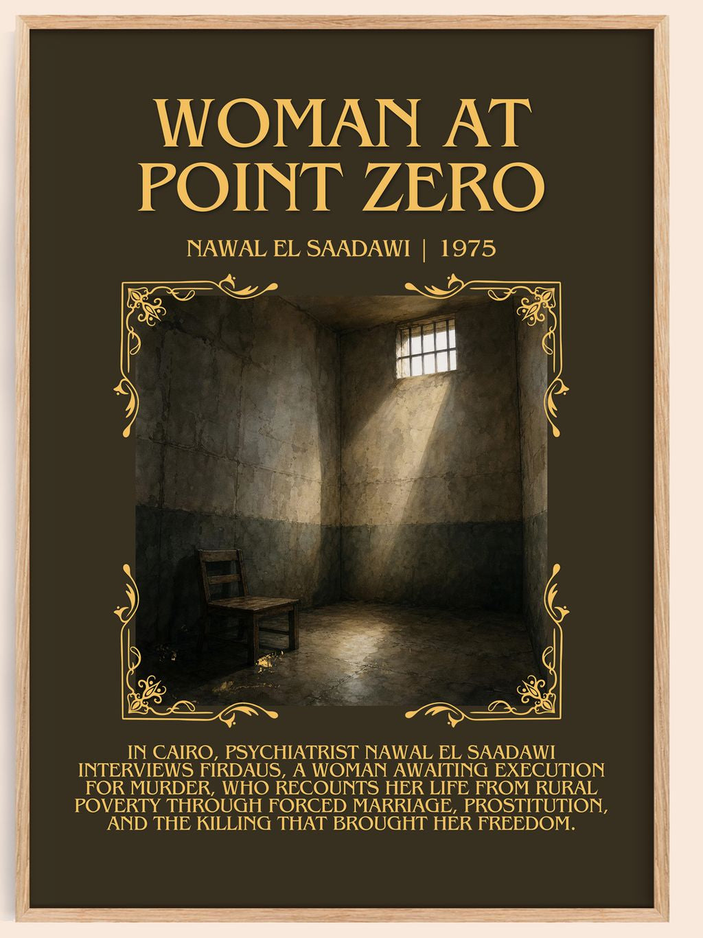 Woman at Point Zero Minimalist Book Poster by Nawal El Saadawi – book poster