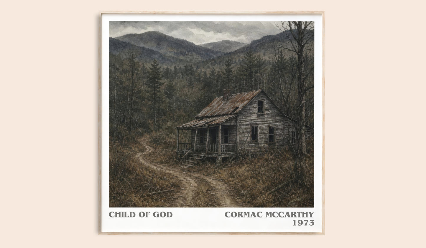 Child Of God literary book poster by Cormac Mccarthy – framed literary art print