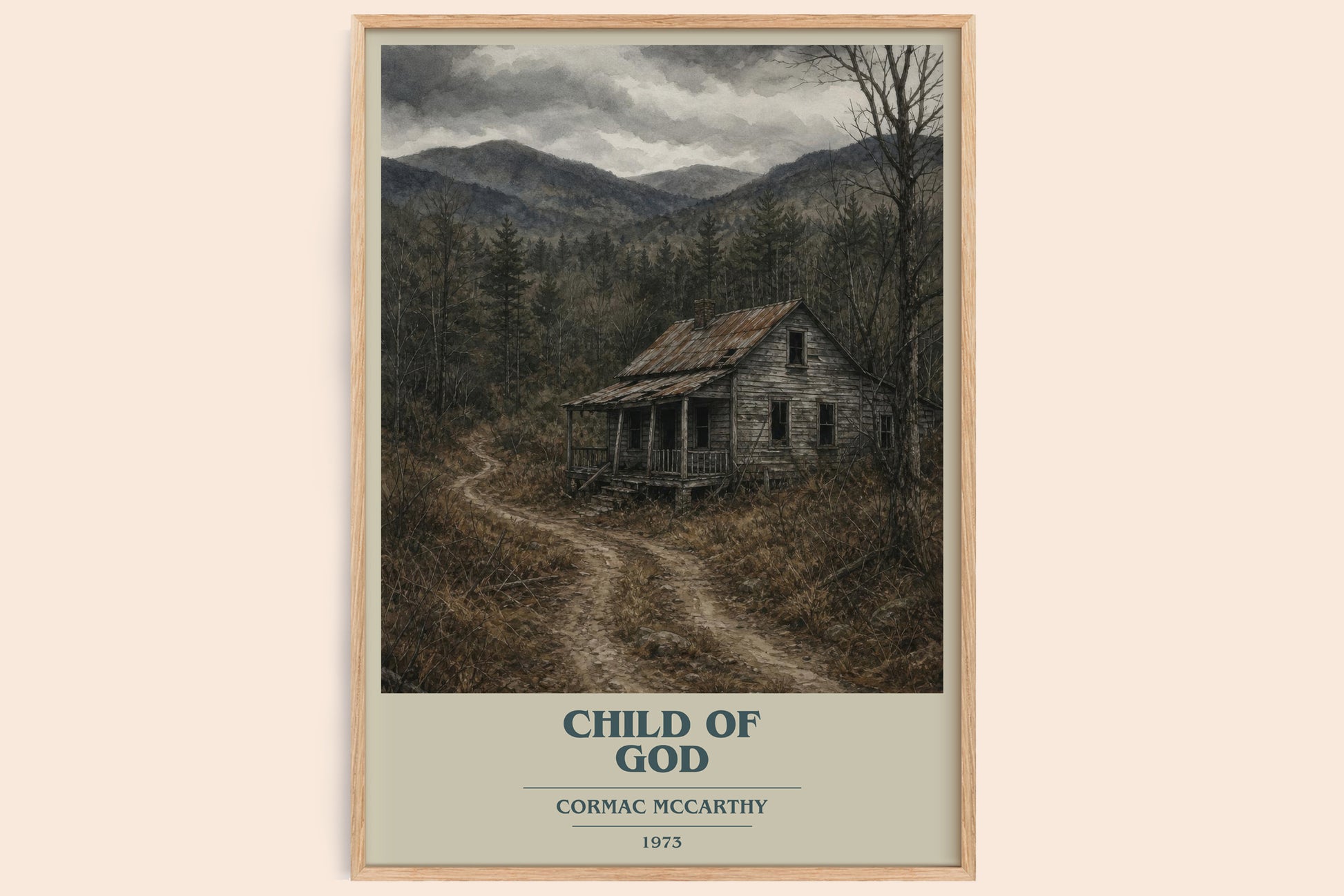 Child Of God book cover book poster by Cormac Mccarthy – framed literary art print