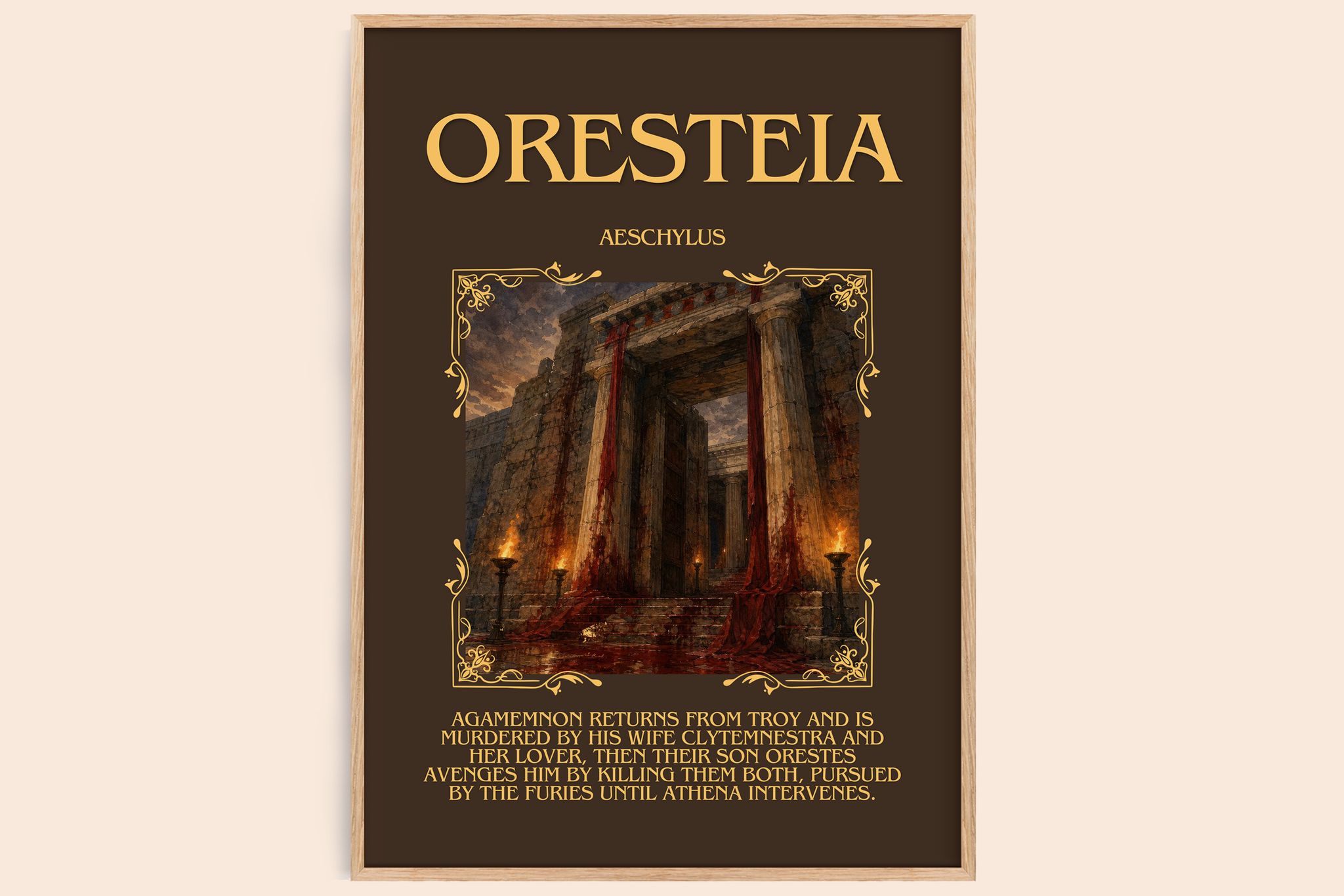 Oresteia Minimalist Book Poster by Aeschylus