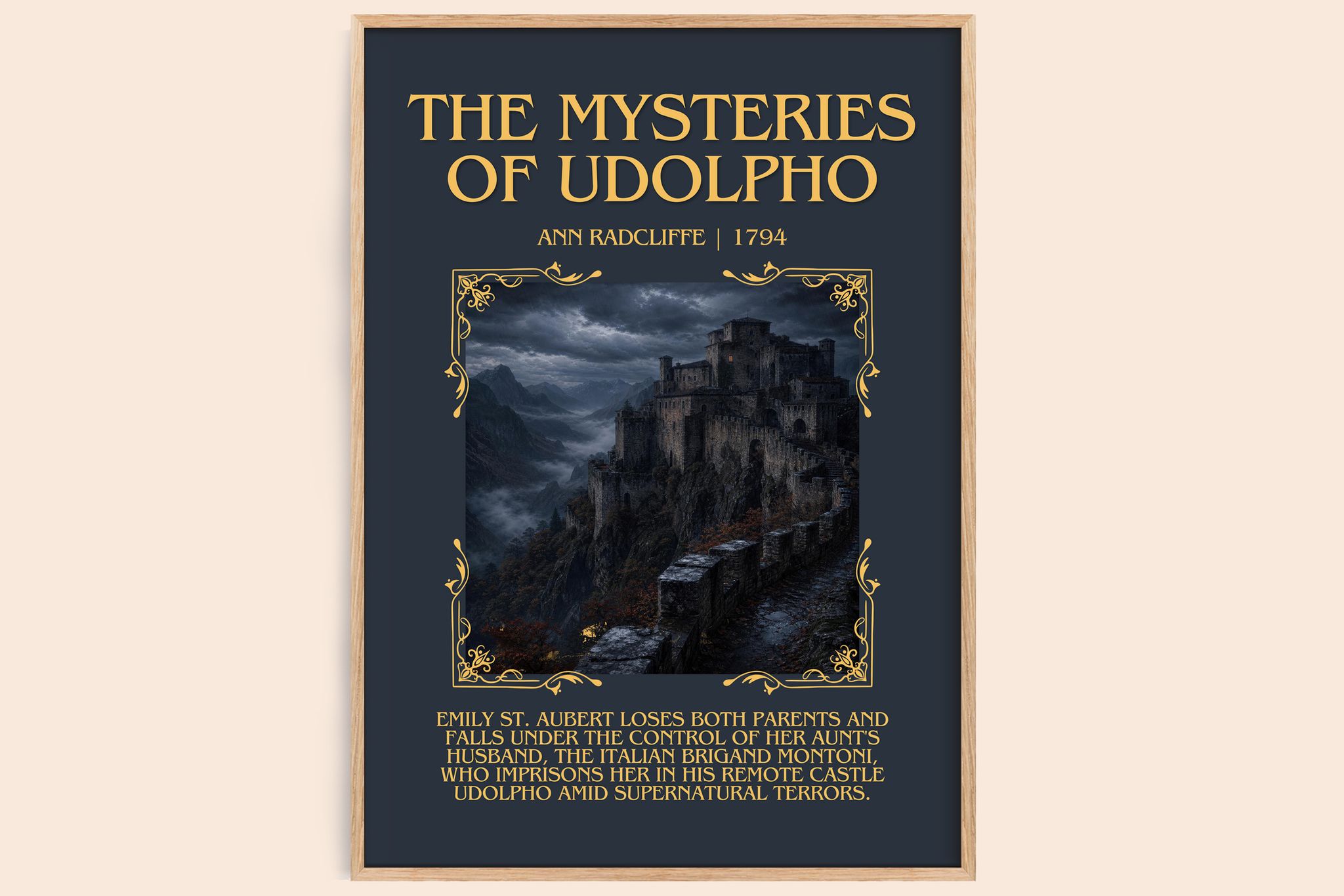 The Mysteries of Udolpho Minimalist Book Poster by Ann Radcliffe