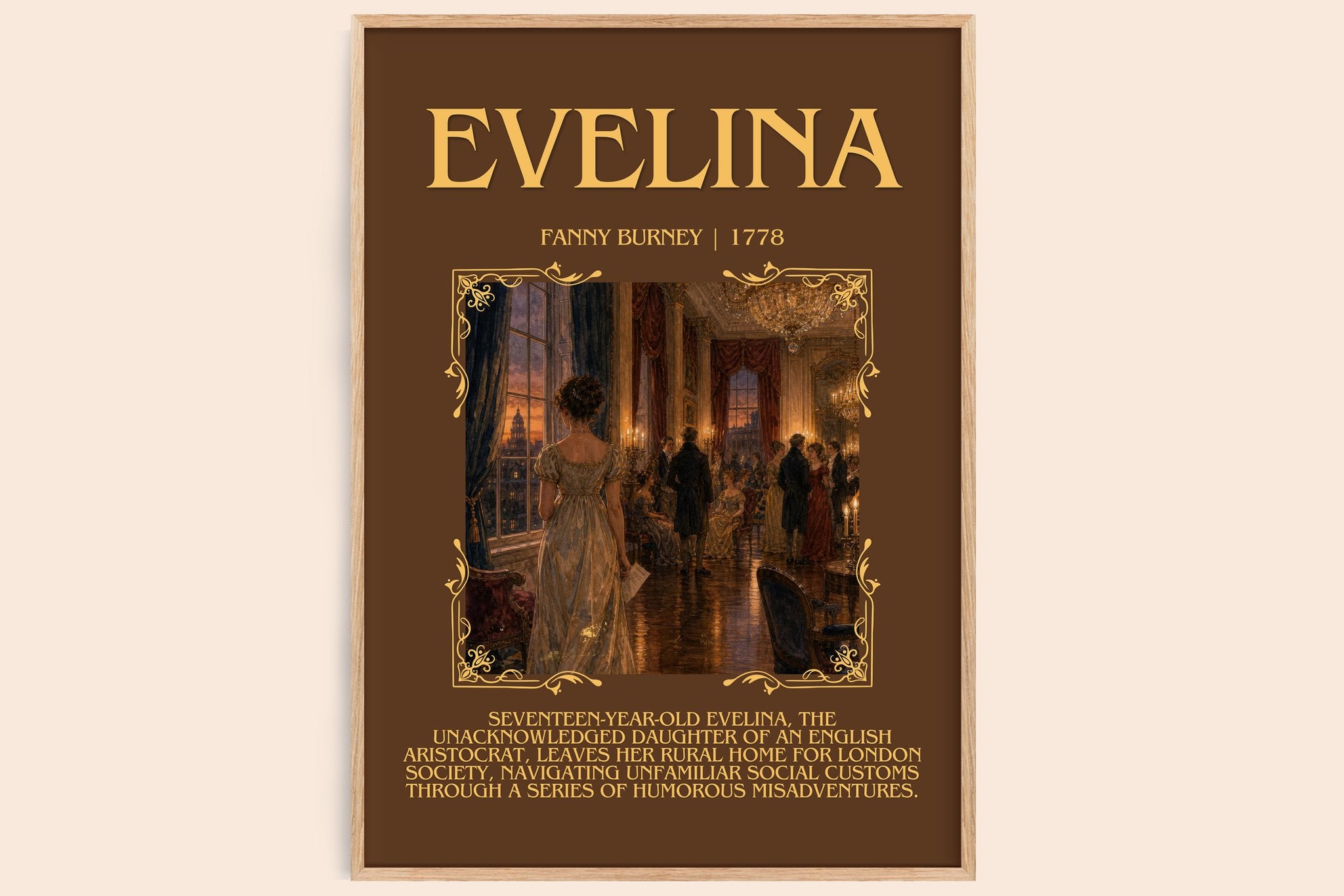 Evelina Minimalist Book Poster by Fanny Burney