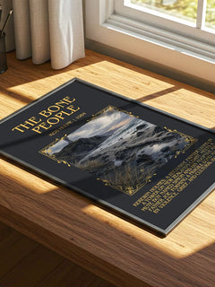 The Bone People Minimalist Book Poster by Keri Hulme – print on a sunlit desk