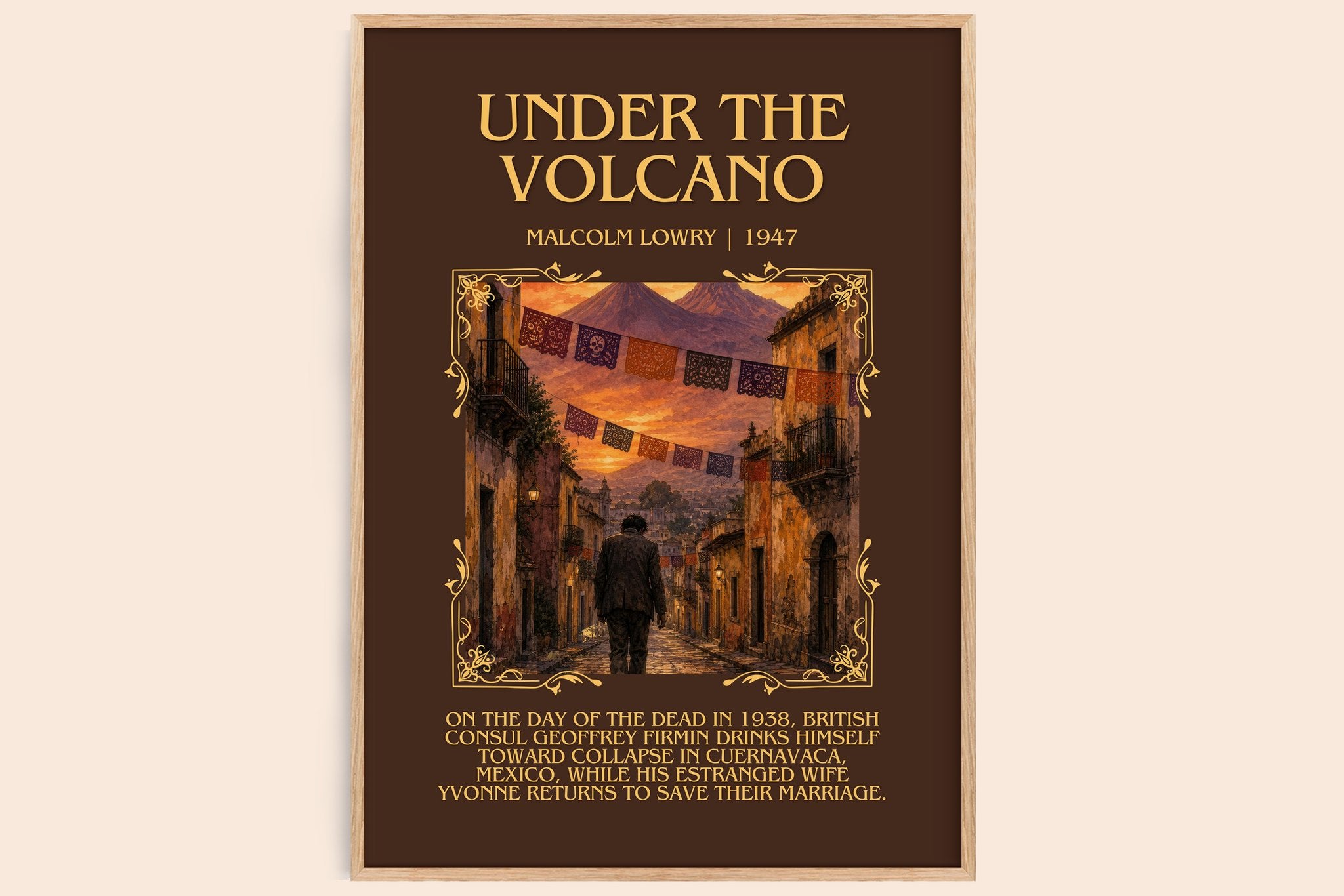 Under the Volcano Minimalist Book Poster by Malcolm Lowry