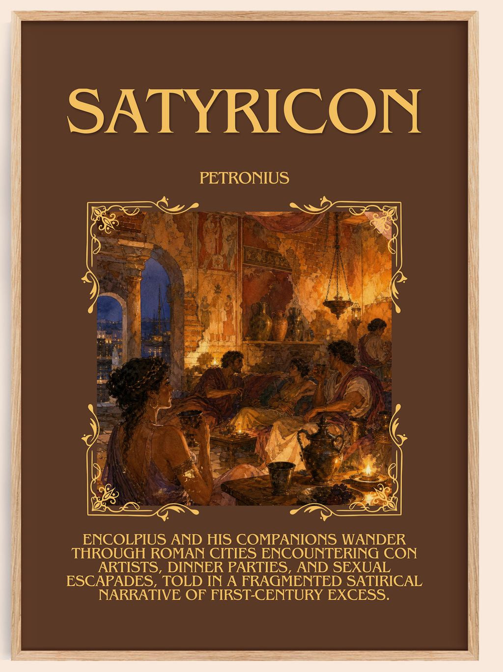 Satyricon Minimalist Book Poster by Petronius – book poster