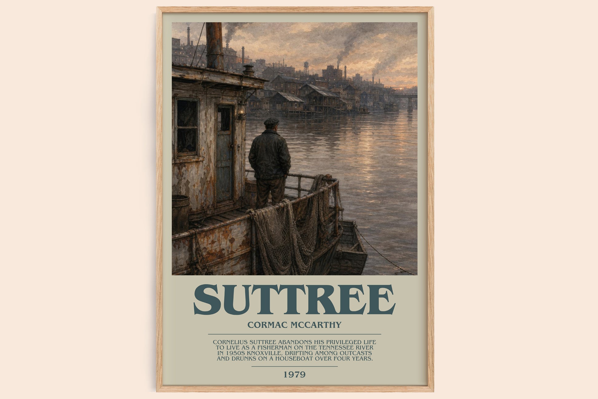 Suttree bookish book poster by Cormac Mccarthy – framed literary art print