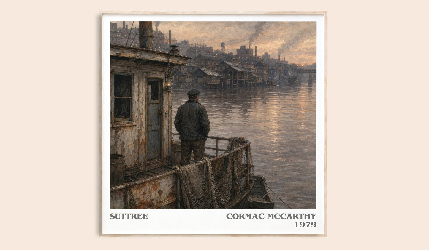 Suttree literary book poster by Cormac Mccarthy – framed literary art print