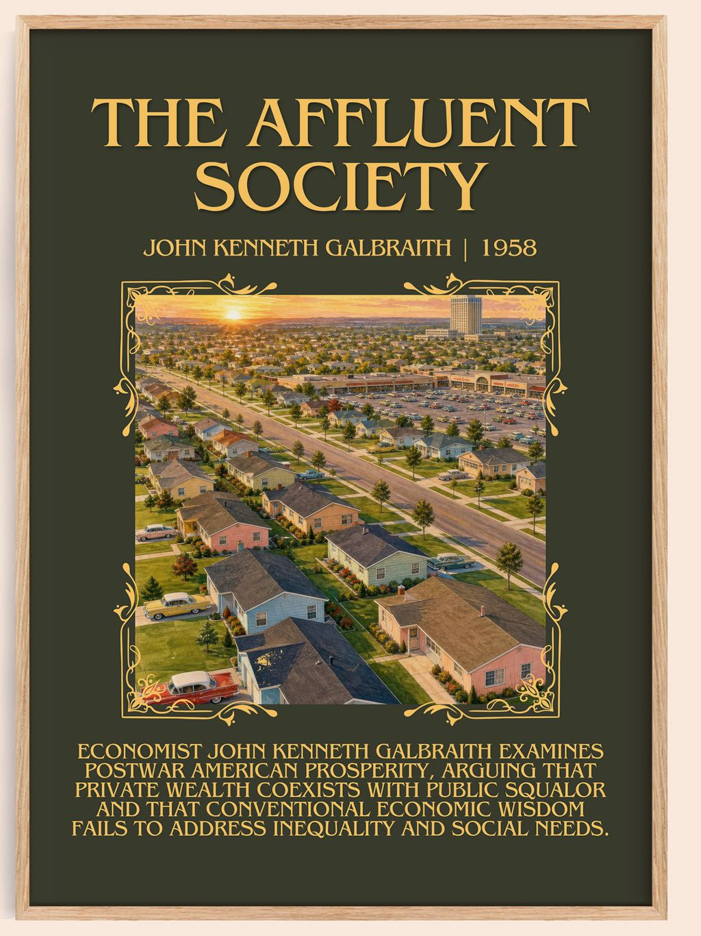 The Affluent Society Minimalist Book Poster by John Kenneth Galbraith – book poster