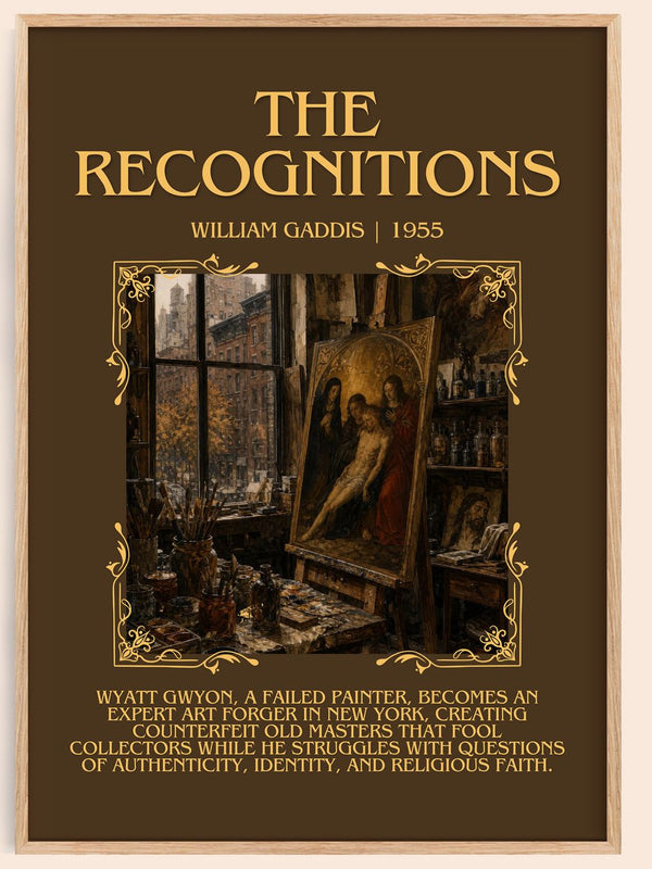 The Recognitions Minimalist Book Poster by William Gaddis – book poster