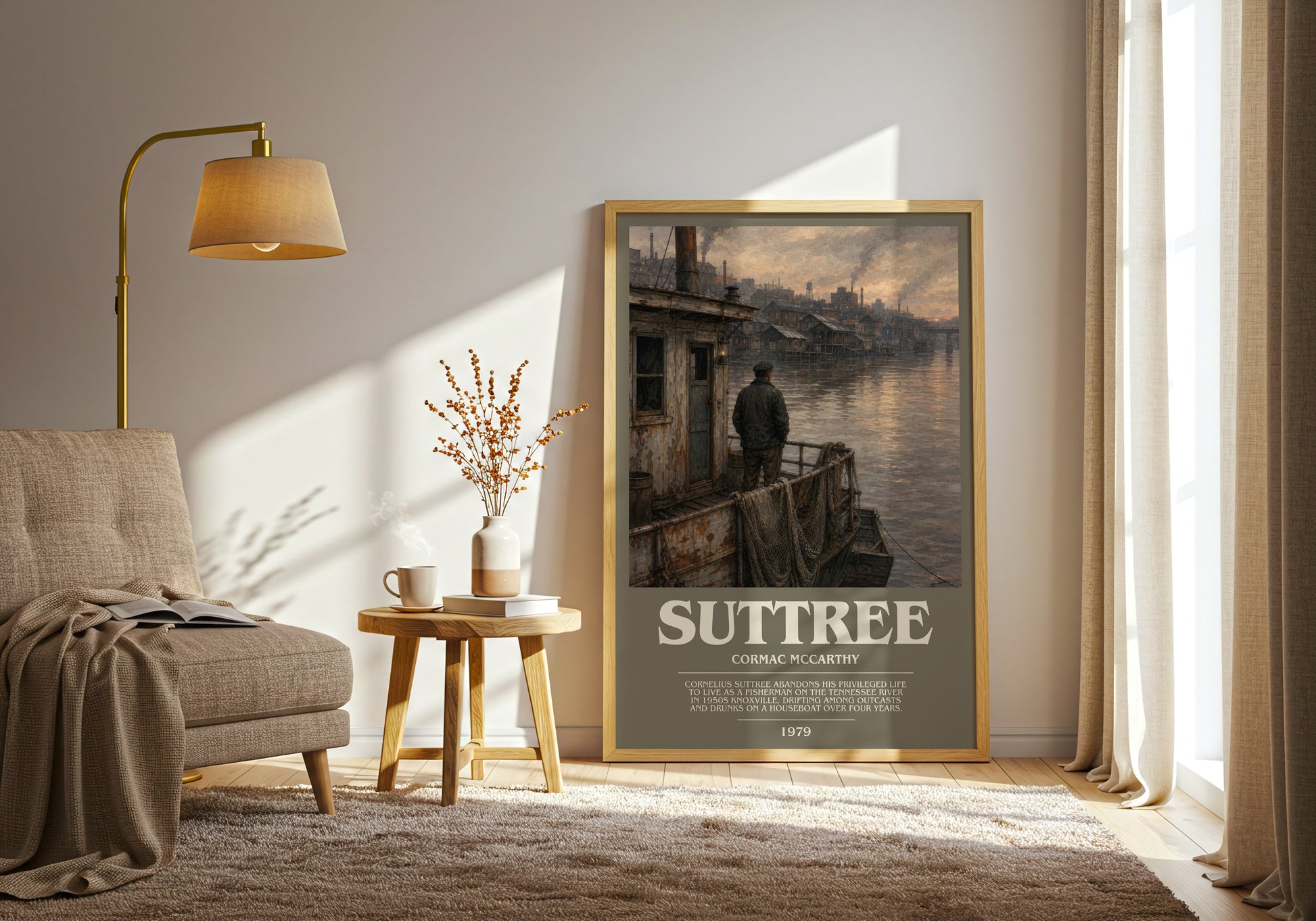 Suttree bookish print on bookshelf – Cormac Mccarthy fan gift