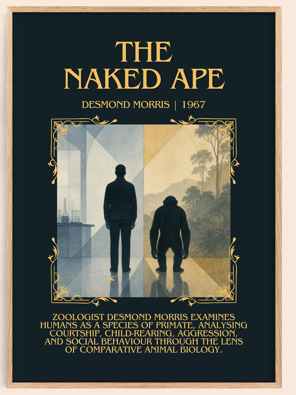The Naked Ape Minimalist Book Poster by Desmond Morris – book poster