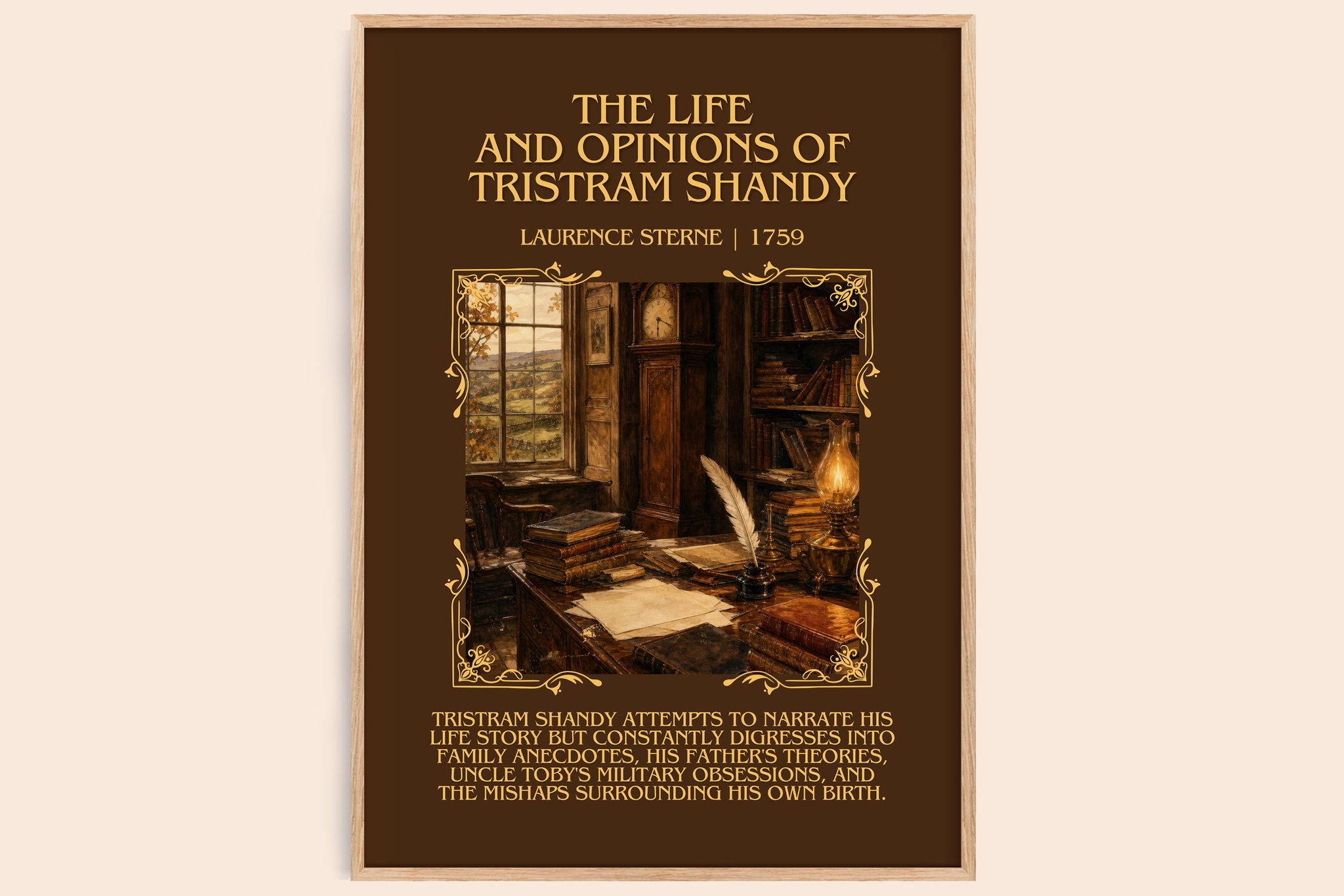 The Life And Opinions Of Tristram Shandy Minimalist Book Poster by Laurence Sterne
