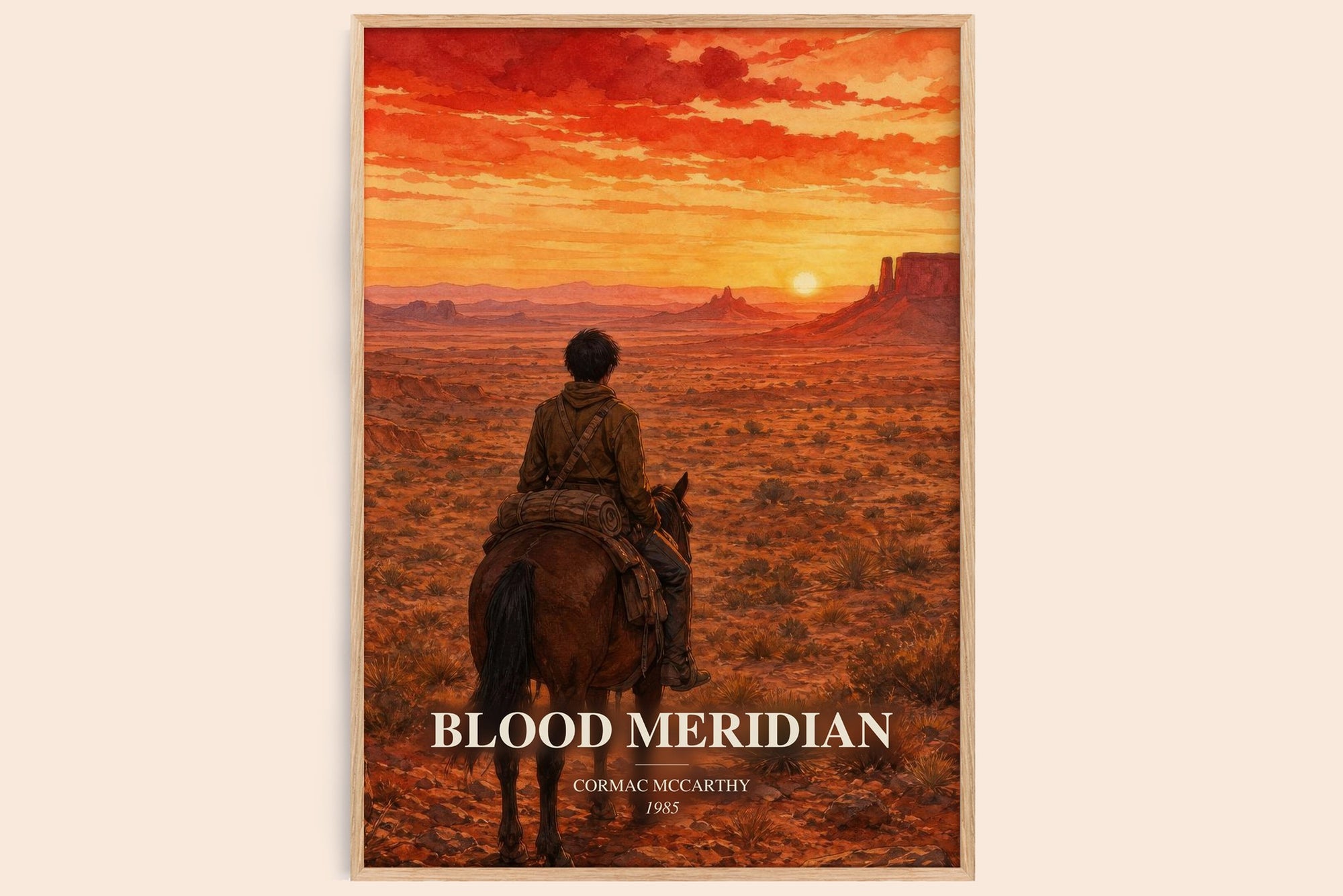 Blood Meridian watercolour book poster by Cormac Mccarthy – framed literary art print