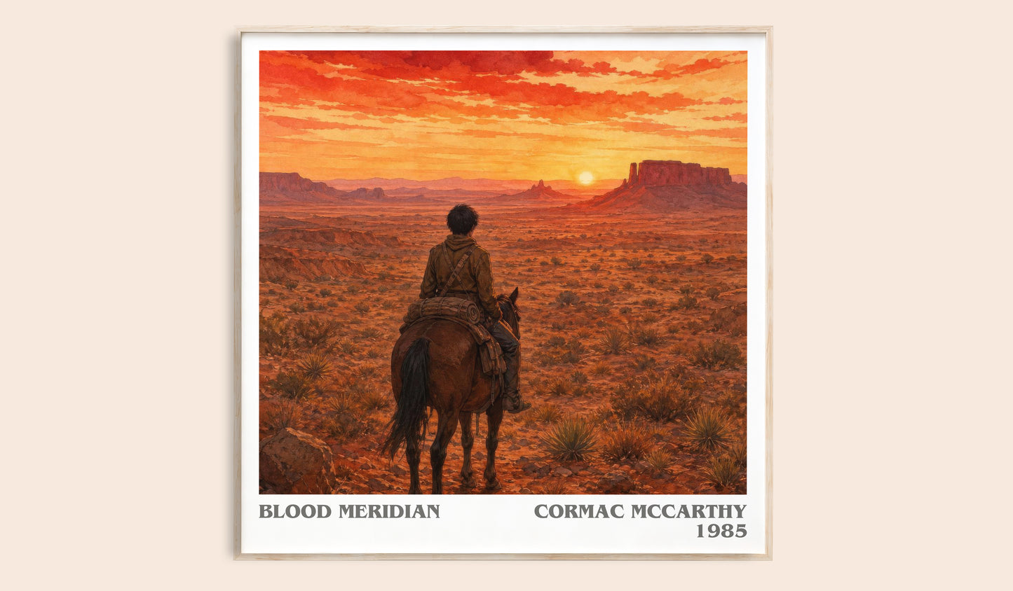 Blood Meridian literary book poster by Cormac Mccarthy – framed literary art print