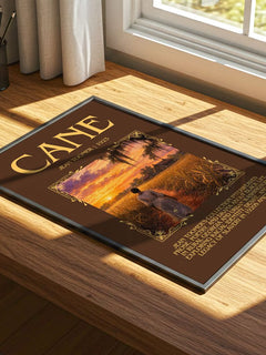 Cane Minimalist Book Poster by Jean Toomer – print on a sunlit desk
